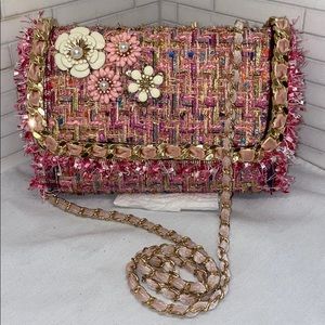 Cristina Sabatini pink tweed style bag